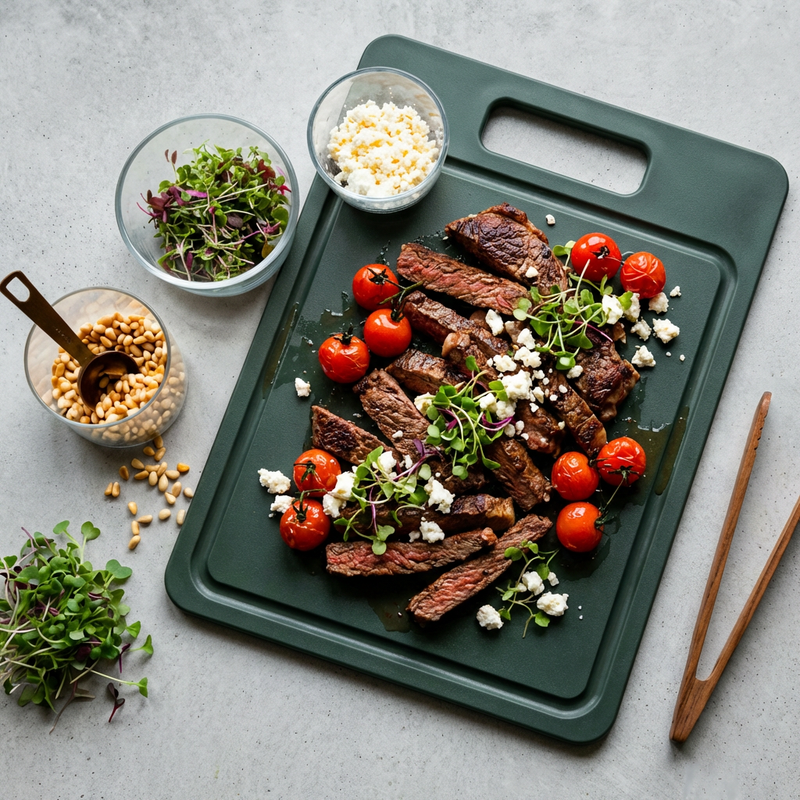Norganic Træfiber Skærebræt Med Saftrille